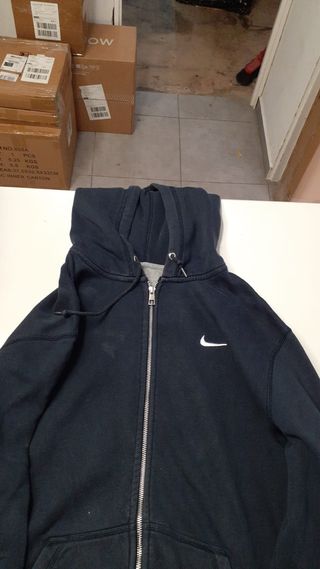 Sudadera Nike Mujer Cremallera Gris y Negra