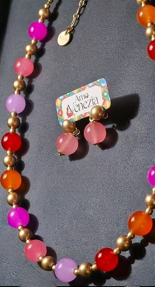 Set Collana e Orecchini Amo Venezia, in cristalli