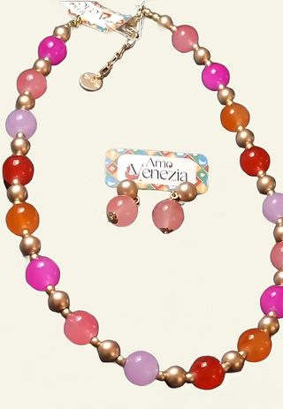 Set Collana e Orecchini Amo Venezia, in cristalli