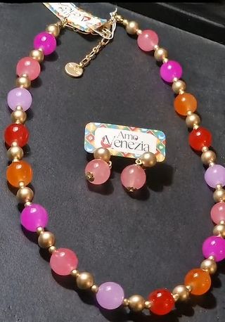 Set Collana e Orecchini Amo Venezia, in cristalli