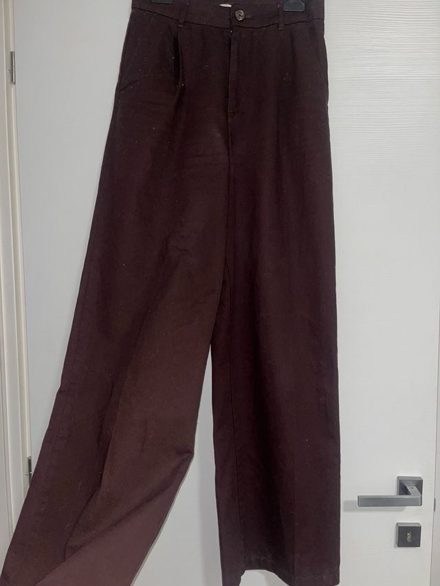 Pantaloni larghi marrone