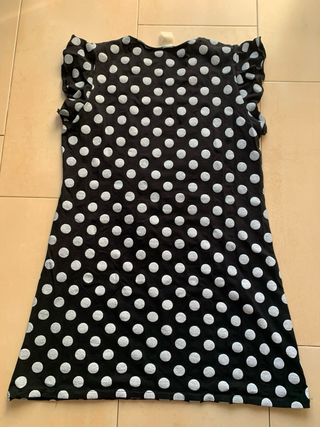 Vestido Negro con Lunares y Calavera