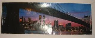 Póster Puente Brooklyn con Torres Gemelas