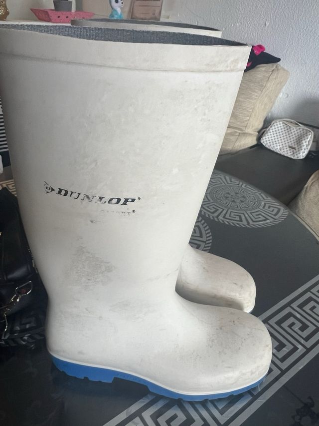 Botas Dunlop Blancas y Azules