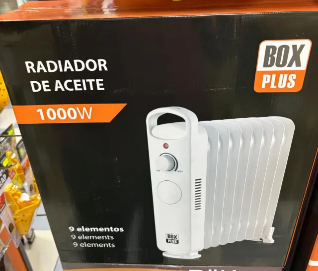 Mini Radiador Aceite Box Plus 1000W 9 Elementos