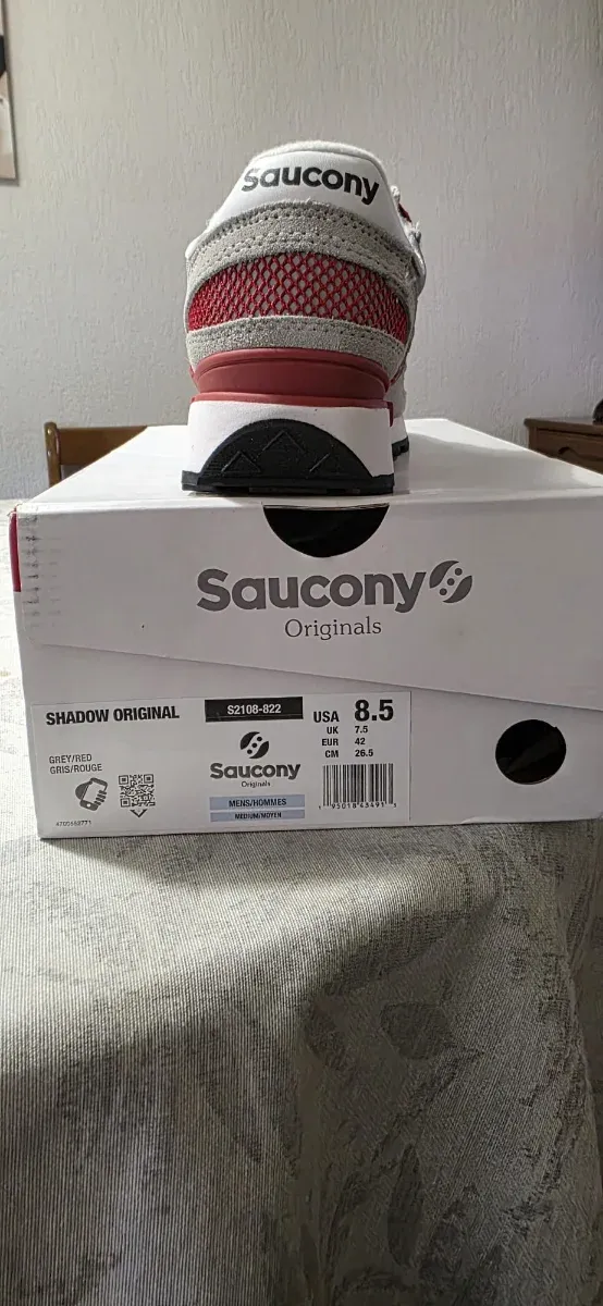 Saucony Shadow Original Talla 42 Gris/Rojo