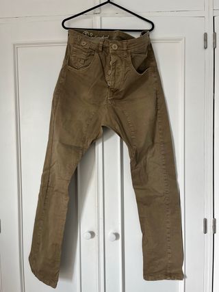 Pantalón Individual Diseño Italiano Hombre Marrón