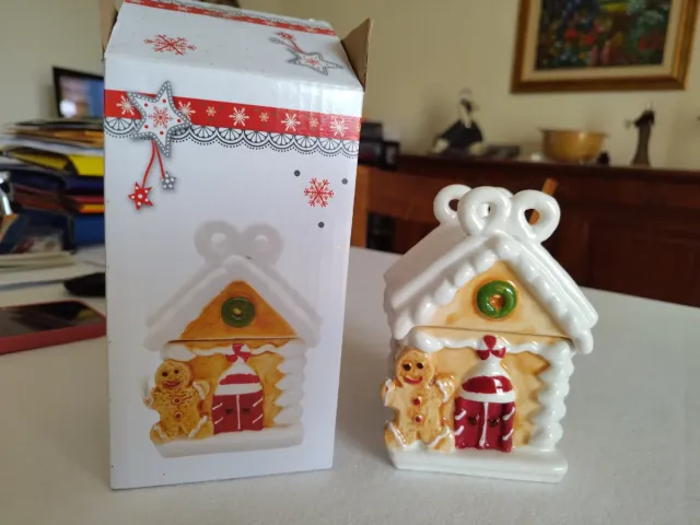 Scatola ceramica decorata Natale.