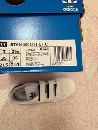 Tenis Adidas Stan Smith Velcro Talla 35