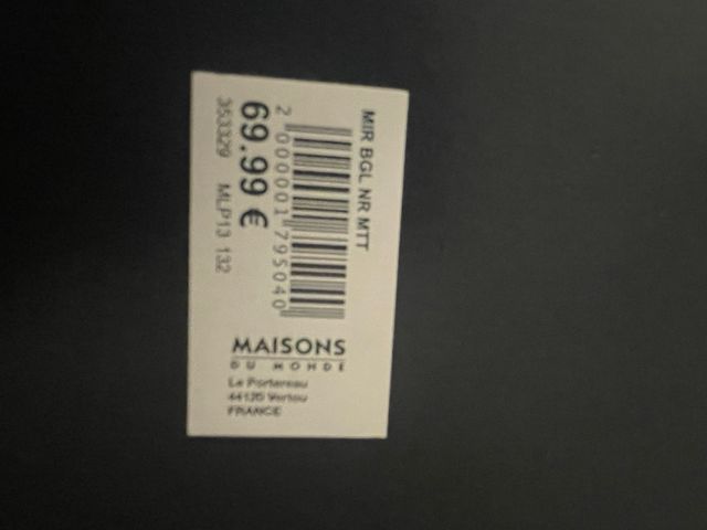 Espejo Maisons du Monde Negro 80x60