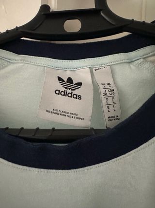 Camiseta Adidas Talla M Celeste y Blanca