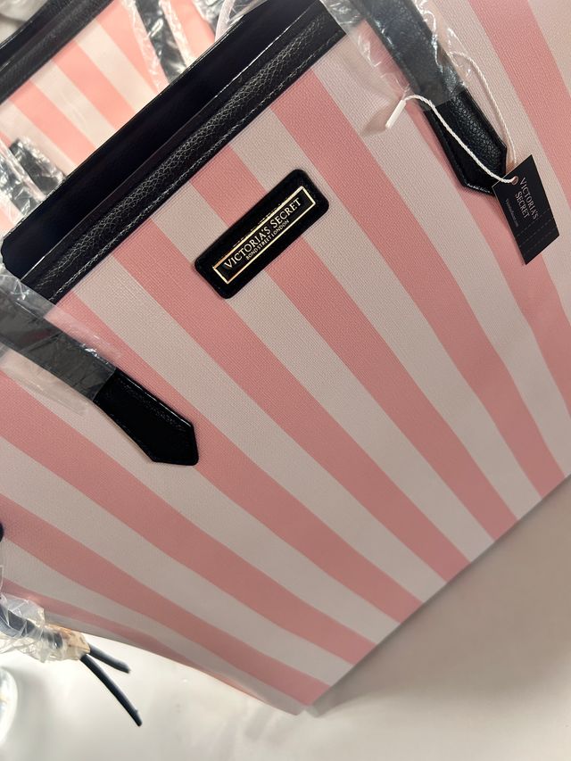 Bolso Victoria's Secret Rayas Rosas y Blancas