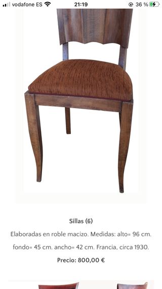 Comedor Art Decó Roble Macizo