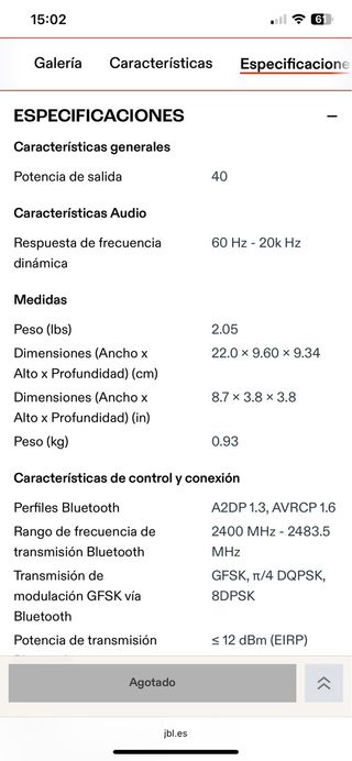 Altavoz JBL Charge Essential 2 Negro NUEVOS