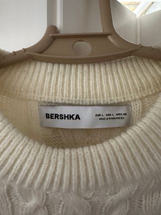 Jersey trenzado blanco hombre