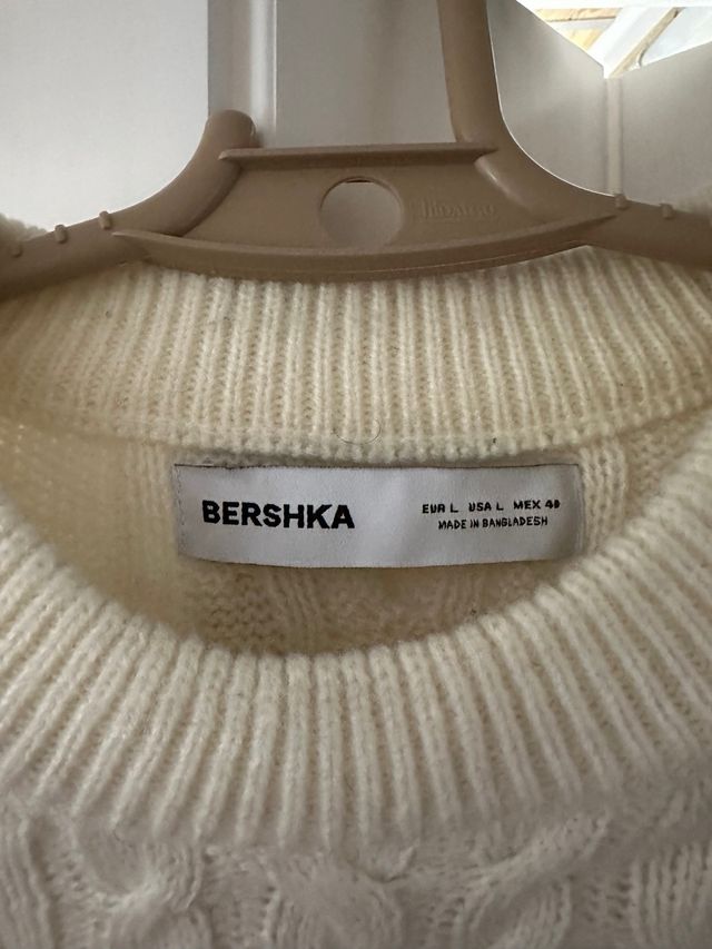 Jersey trenzado blanco hombre