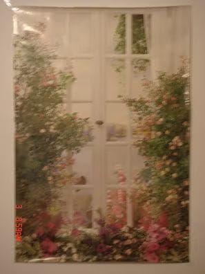 Póster ventana con flores