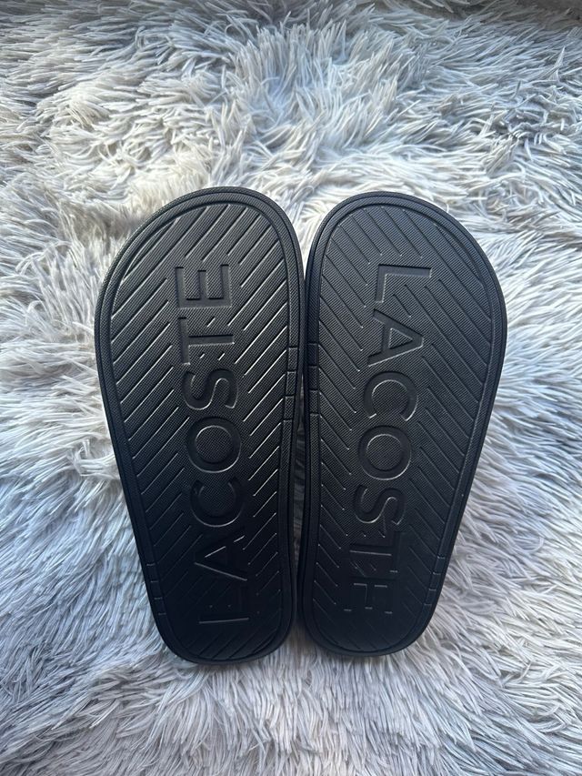 Chanclas Lacoste Hombre Blancas y Verdes