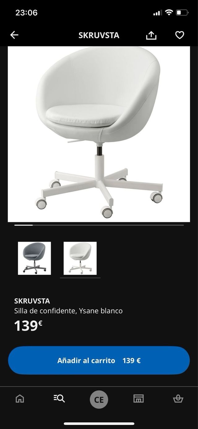 Silla de escritorio Ikea blanca