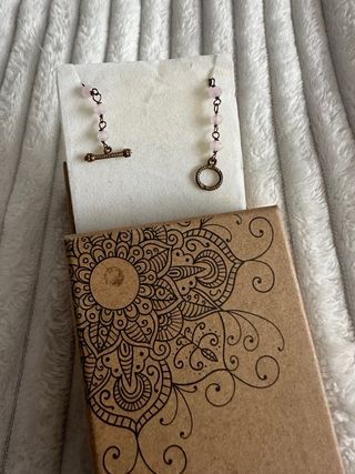 Pulseira Rosa e Dourada com Pedra