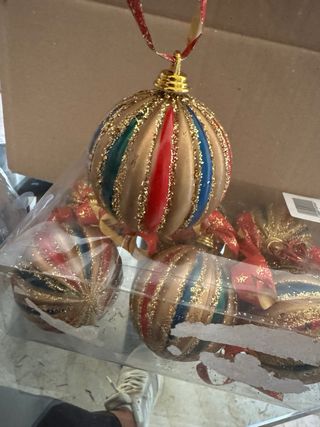 Set 6 Palline Natalizie Oro Multicolore