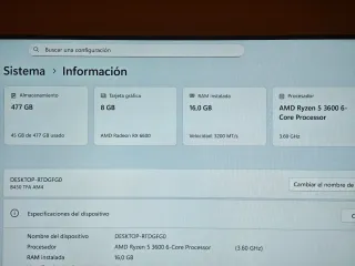 PC Gaming RX 6600 Aura Blanca