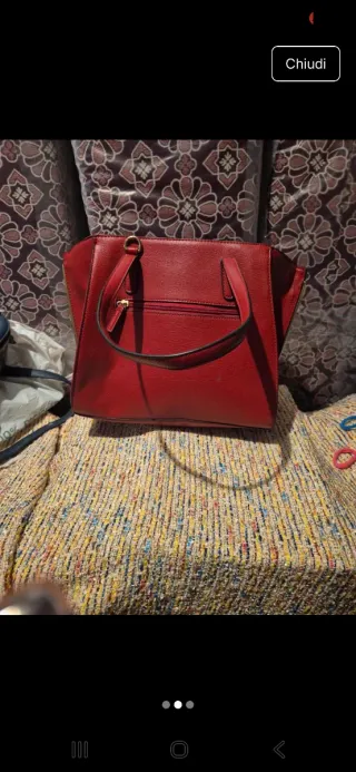 Borsa rossa in pelle