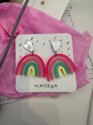 Pendientes Arcoíris Vinuesa Corazón