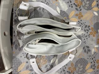 Bolso blanco mujer lazo metálico