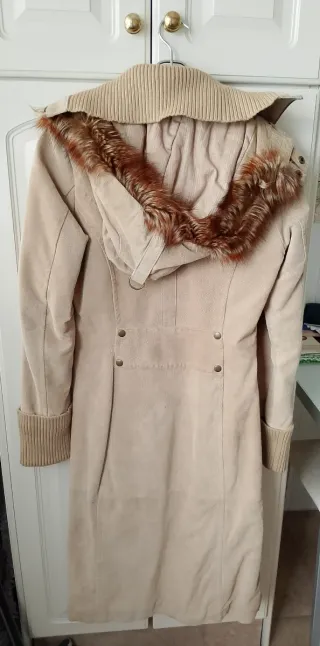 Abrigo piel vuelta capucha pelo mujer Talla S