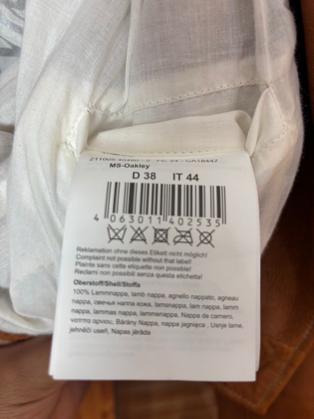 Chaqueta de piel auténtica Milestone en color came