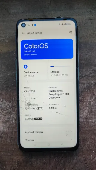 Oppo A96 128GB Snapdragon RAM 8 Ricambi