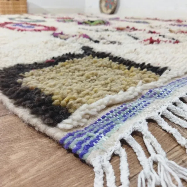 Alfombra de lana tejida a mano multicolor