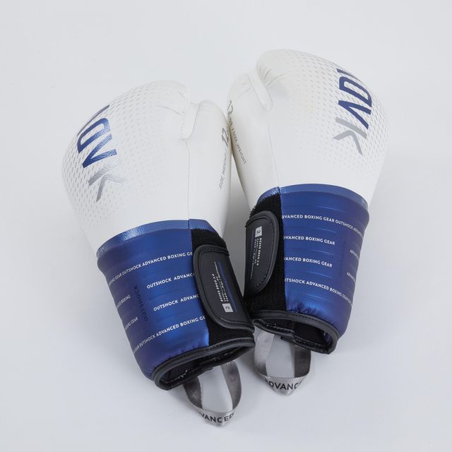 Guantes de boxeo Outshock 500 blanco/azul