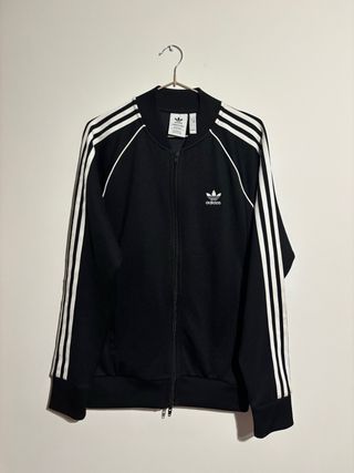 Chaqueta Bomber Adidas Negra y Blanca Hombre