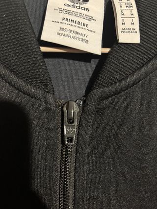 Chaqueta Bomber Adidas Negra y Blanca Hombre