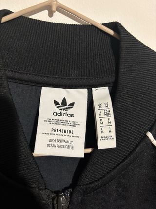 Chaqueta Bomber Adidas Negra y Blanca Hombre