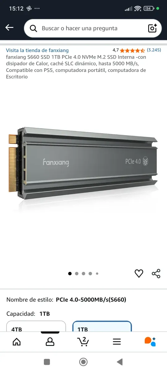 SSD Fanxiang S660 1TB PCIe 4.0 NVMe M.2