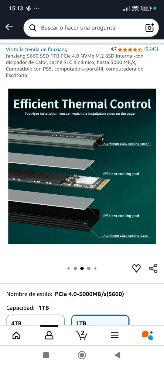 SSD Fanxiang S660 1TB PCIe 4.0 NVMe M.2