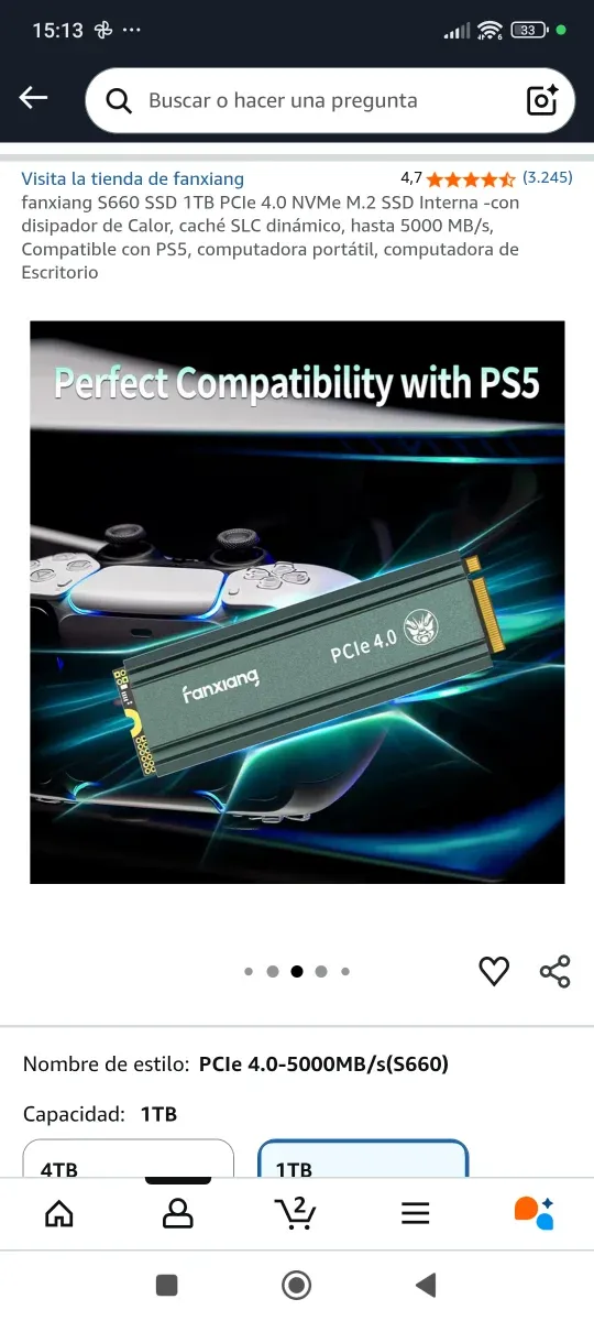 SSD Fanxiang S660 1TB PCIe 4.0 NVMe M.2