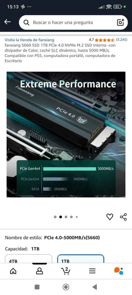 SSD Fanxiang S660 1TB PCIe 4.0 NVMe M.2