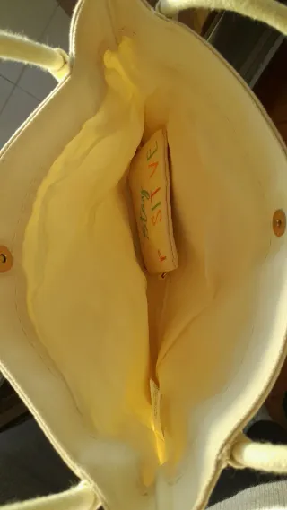 Bolso de tela con diseño de arcoíris