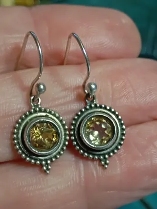 Pendientes Plata Ley Citrino