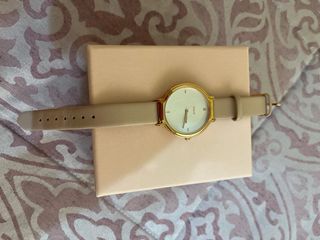 Reloj Tous Beige y Dorado con correa rosa pastel