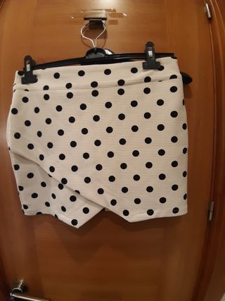 Falda lunares blanca talla L elástica