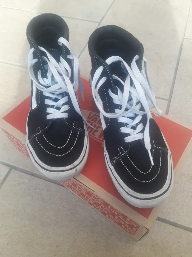Vans Scarpe Alte Nere Bianche