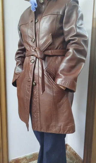 Cazadora de piel marrón