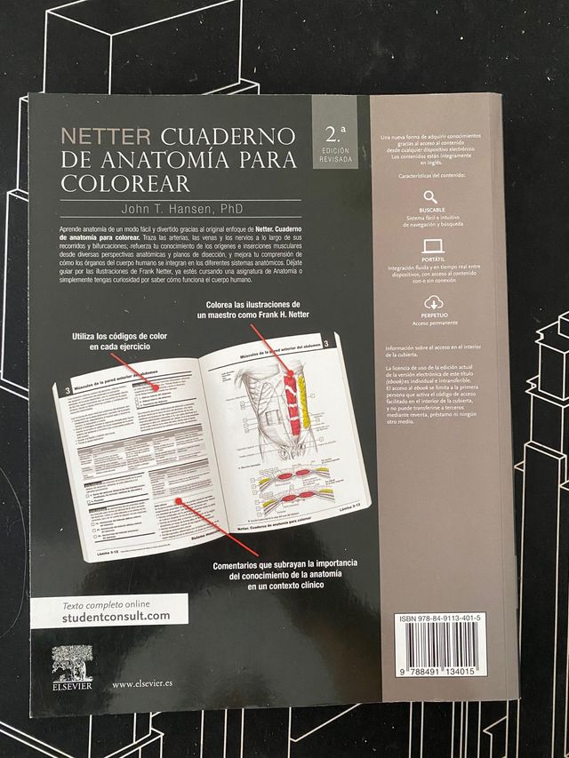 Netter cuaderno de Anatomía para colorear.