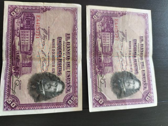 Billetes antiguos españoles 100/50/25 pesetas