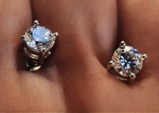 Orecchini punto luce Argento 925 Zirconi, NUOVI